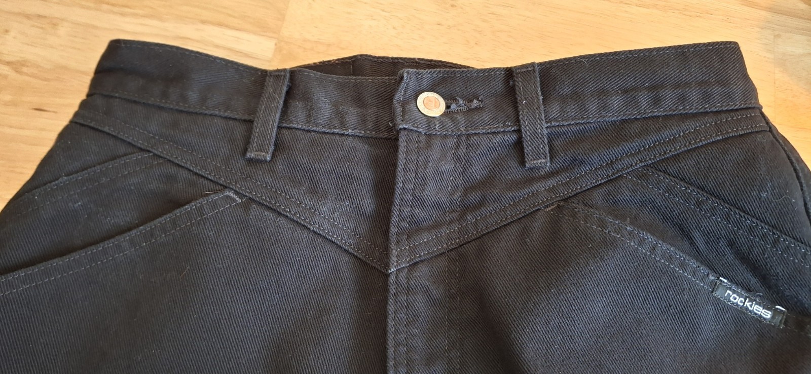 Vintage Rocky Mountain Jeans Women 33/15 Black High Rise Bareback Western Riding