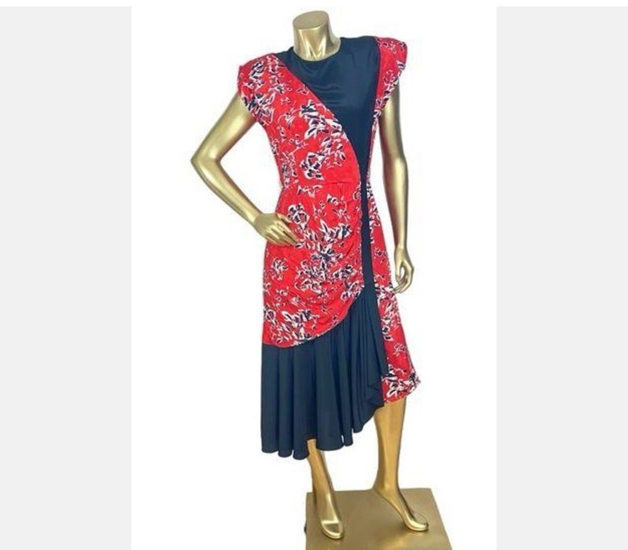 STUNNINGLY BOLD & UNIQUE A LA CARTE VINTAGE DRESS SZ 11 12 RED WHITE & BLUE