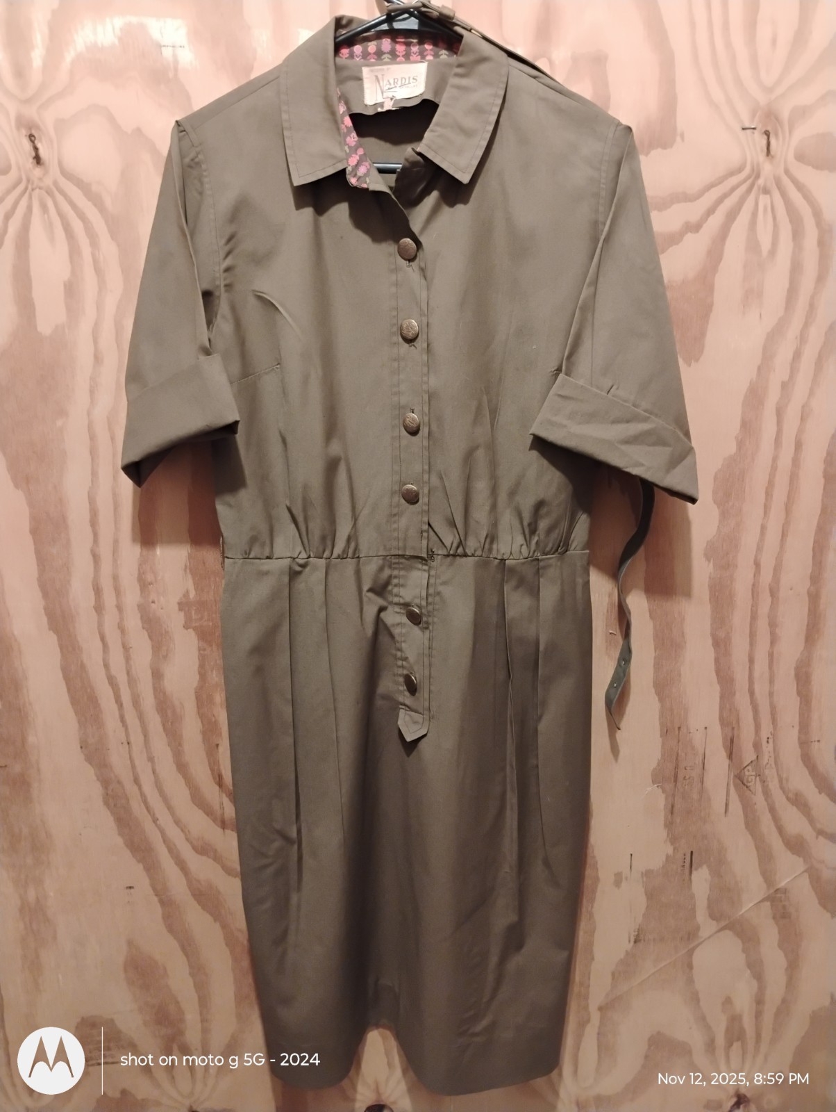 :Vintage 1960s Nardis of Dallas Shift Dress | Olive Green Excellent Shape