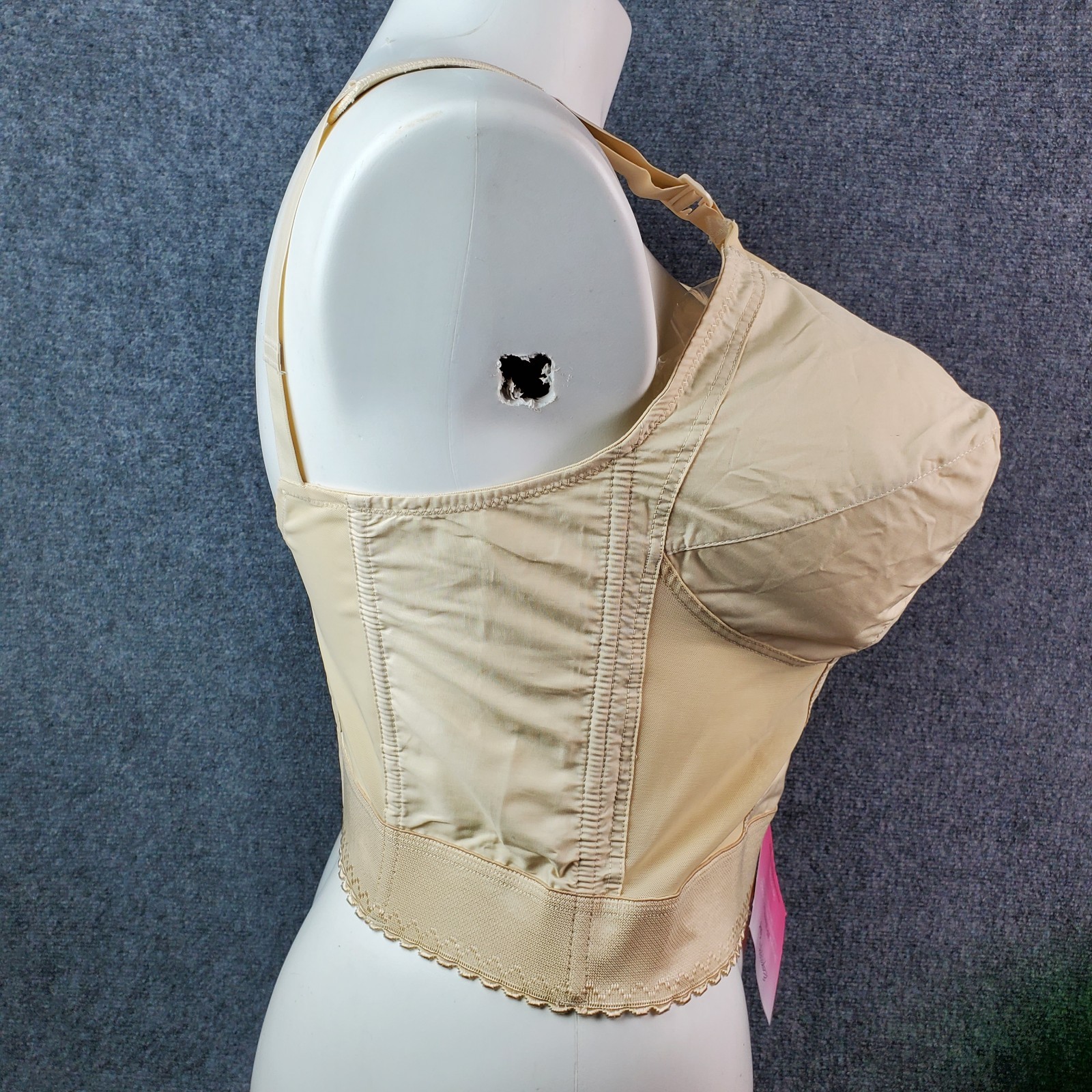 VTG Long Line Bullet Bra Corset Bustier Cincher Shaper 40DD Pin Up Lingerie