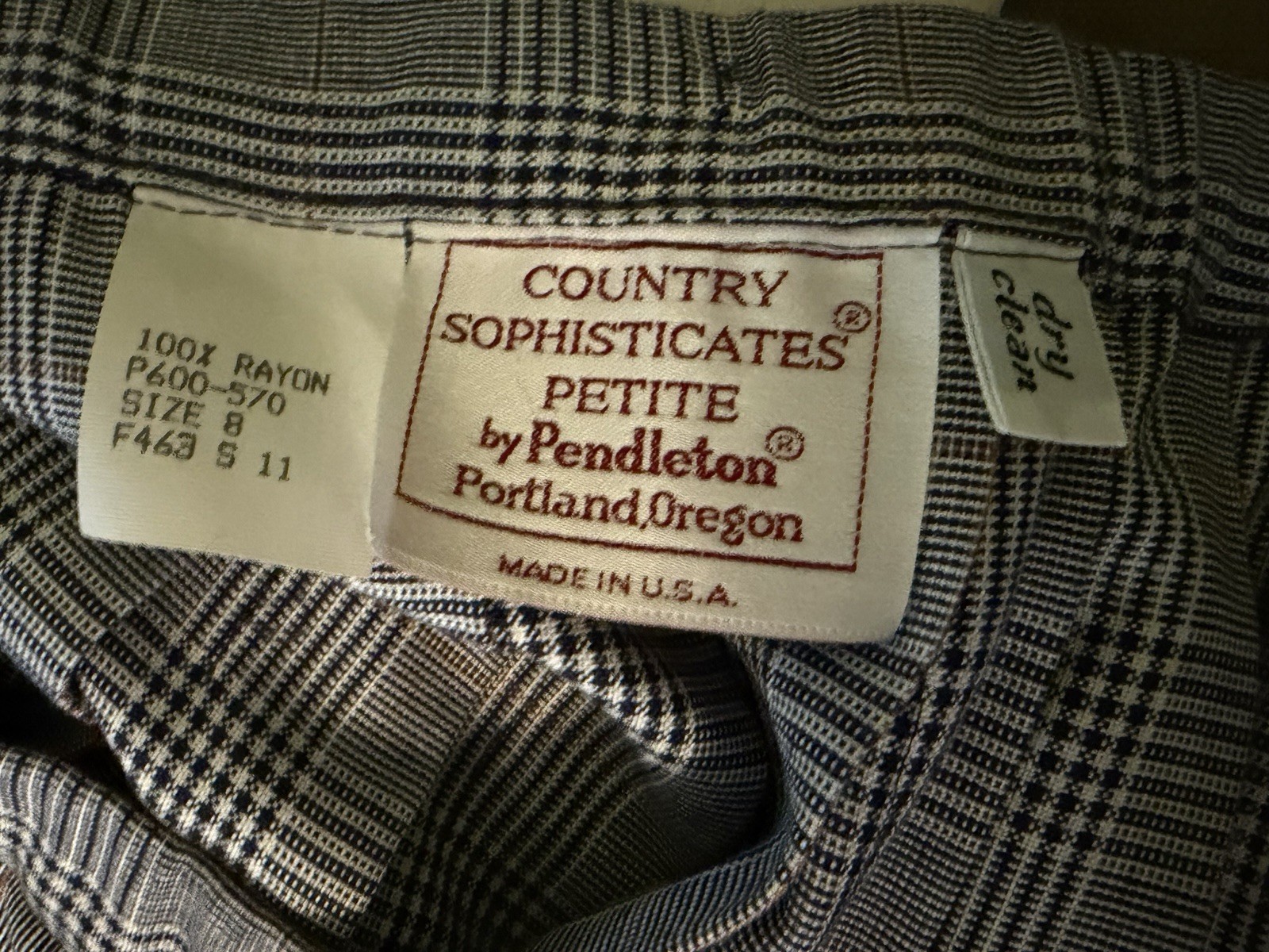 Vintage 80&rsquo;s Pendleton Oregon Rayon Plaid Suit Pleated Accordion Skirt Size S 26
