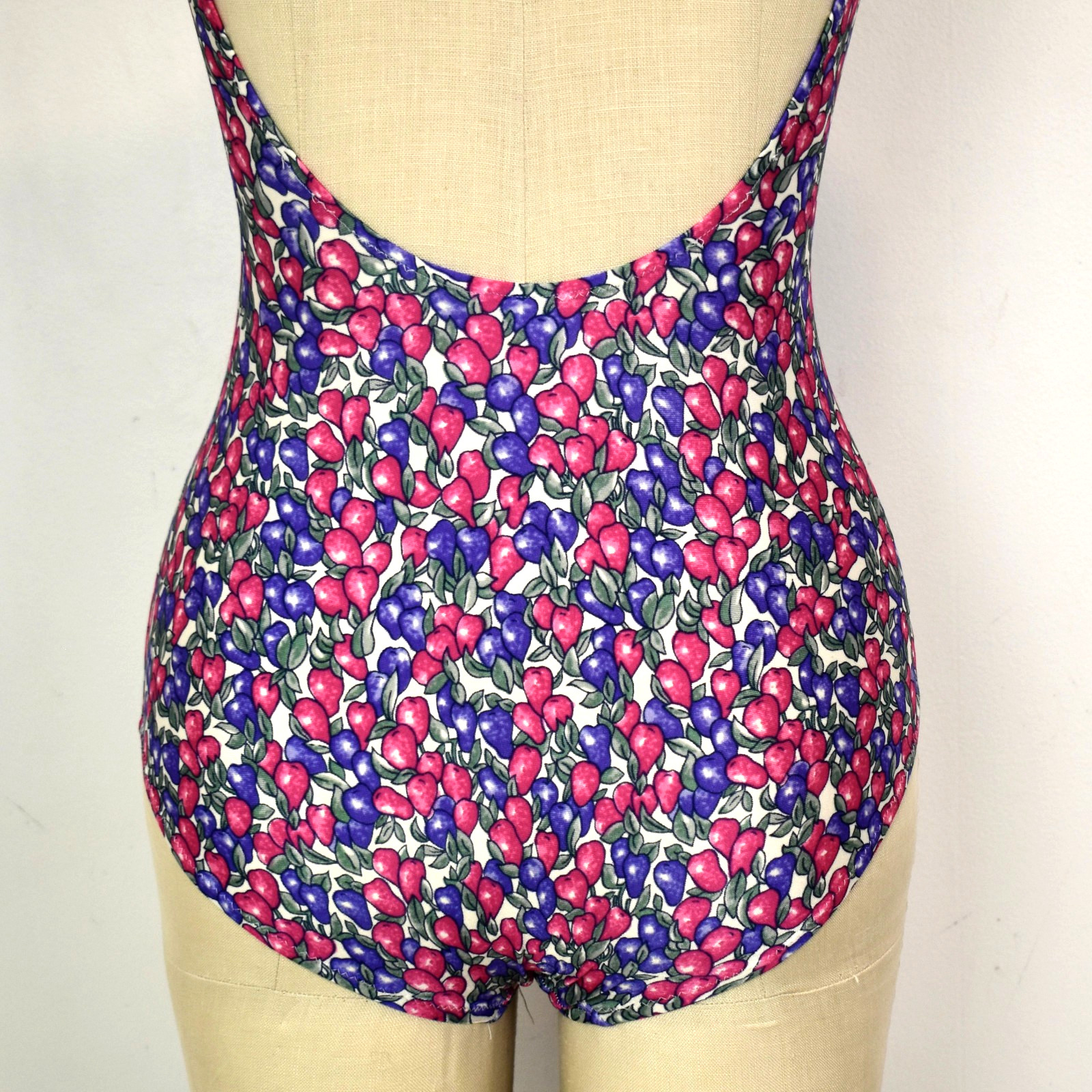Vtg 70s EMANUEL UNGARO PARALLELE Paris Fruit Print One Piece Swimsuit XS – S