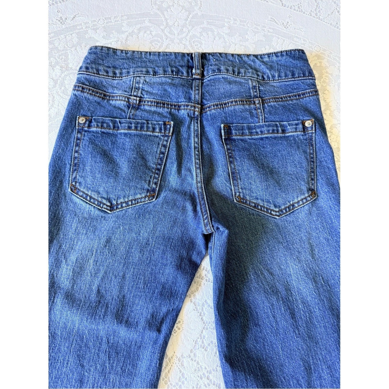 Pilcro Anthropologie Double Button Flare Jeans Medium Wash Size 26 Boho