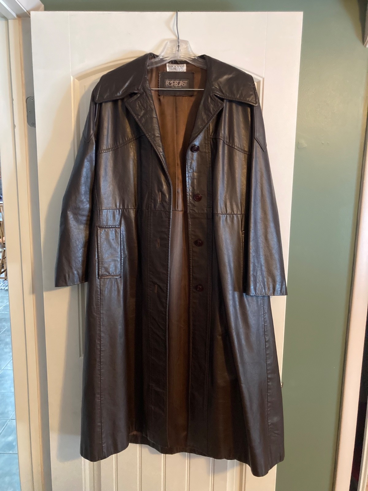 1970&rsquo;s vintage leather coat Forecast, Brazilian leather, made in Brazil,