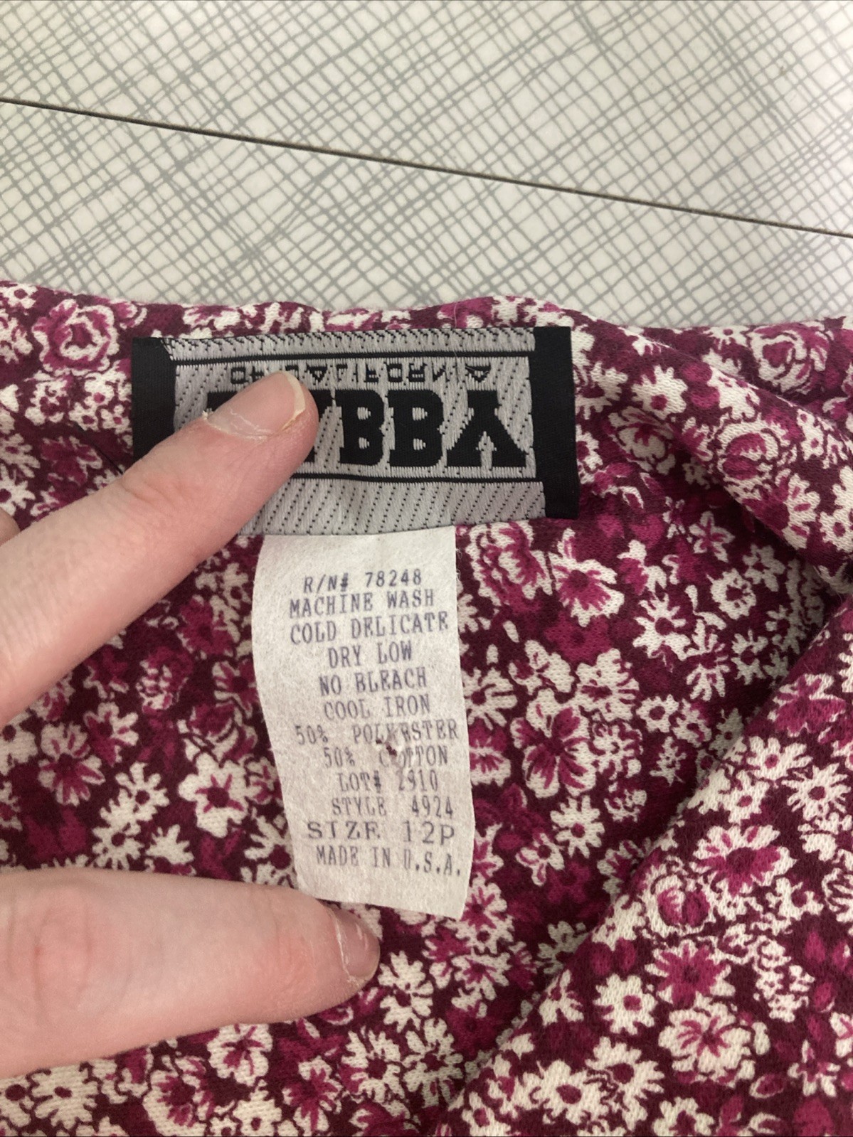 Vtg 80s Tabby of California Floral Button Down Midi Dress 12P EUC Cottagecore