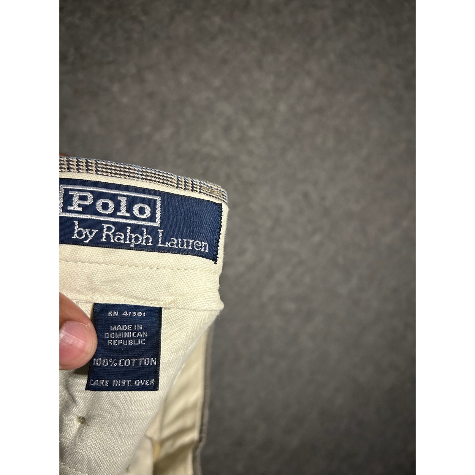 Polo ralph lauren vintage houndstooth plaid cuffed cotton fit 33X31 (tag 34X32