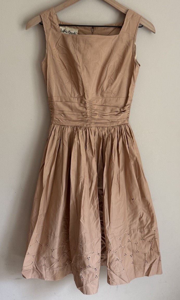 Vintage Dress Fit Flare 50s 60s Bobbie Brooks Womens Size 0 2 XS