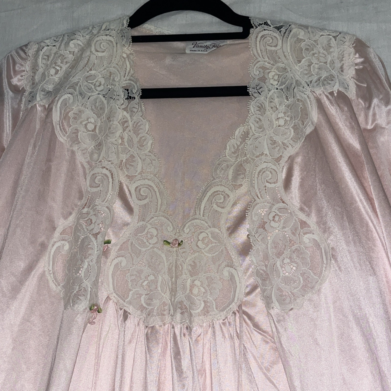 Vtg Vanity Fair Peignoir Maxi Set Size L Pink Grecian Glam Mad Men Fairy Core