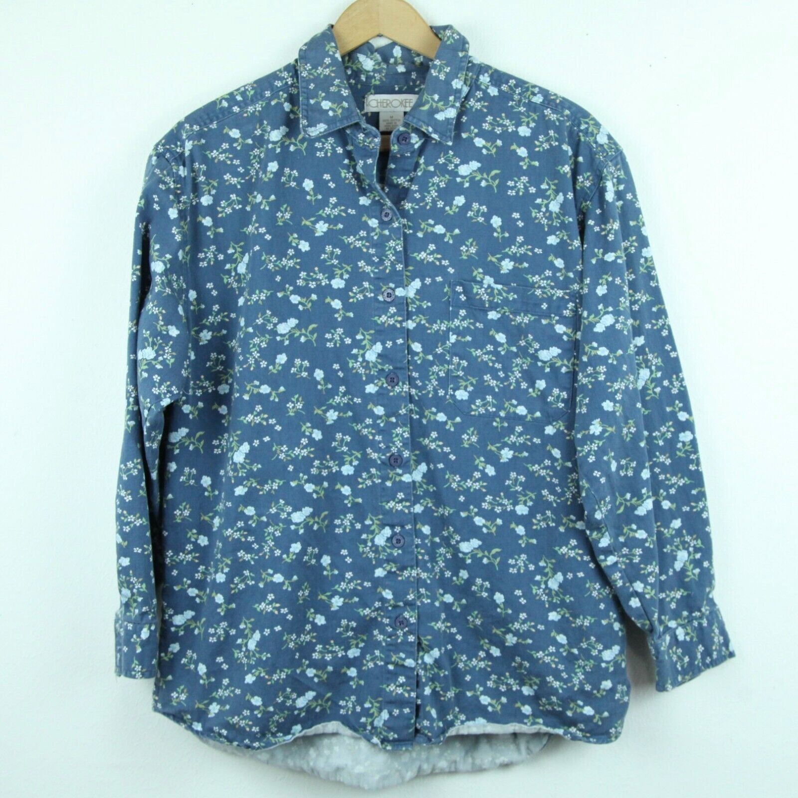 Cherokee Women&rsquo;s Medium Vintage 90s Floral Button Front Shirt Cottagecore Granny