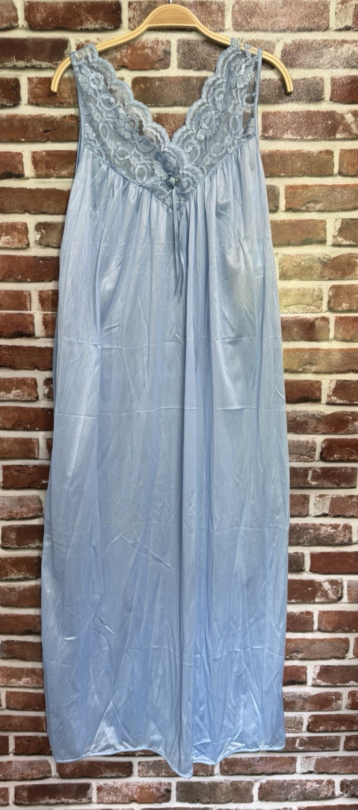 Vintage Feather Bed Nightgown NWT NOS Light Blue Long Length Sz Medium