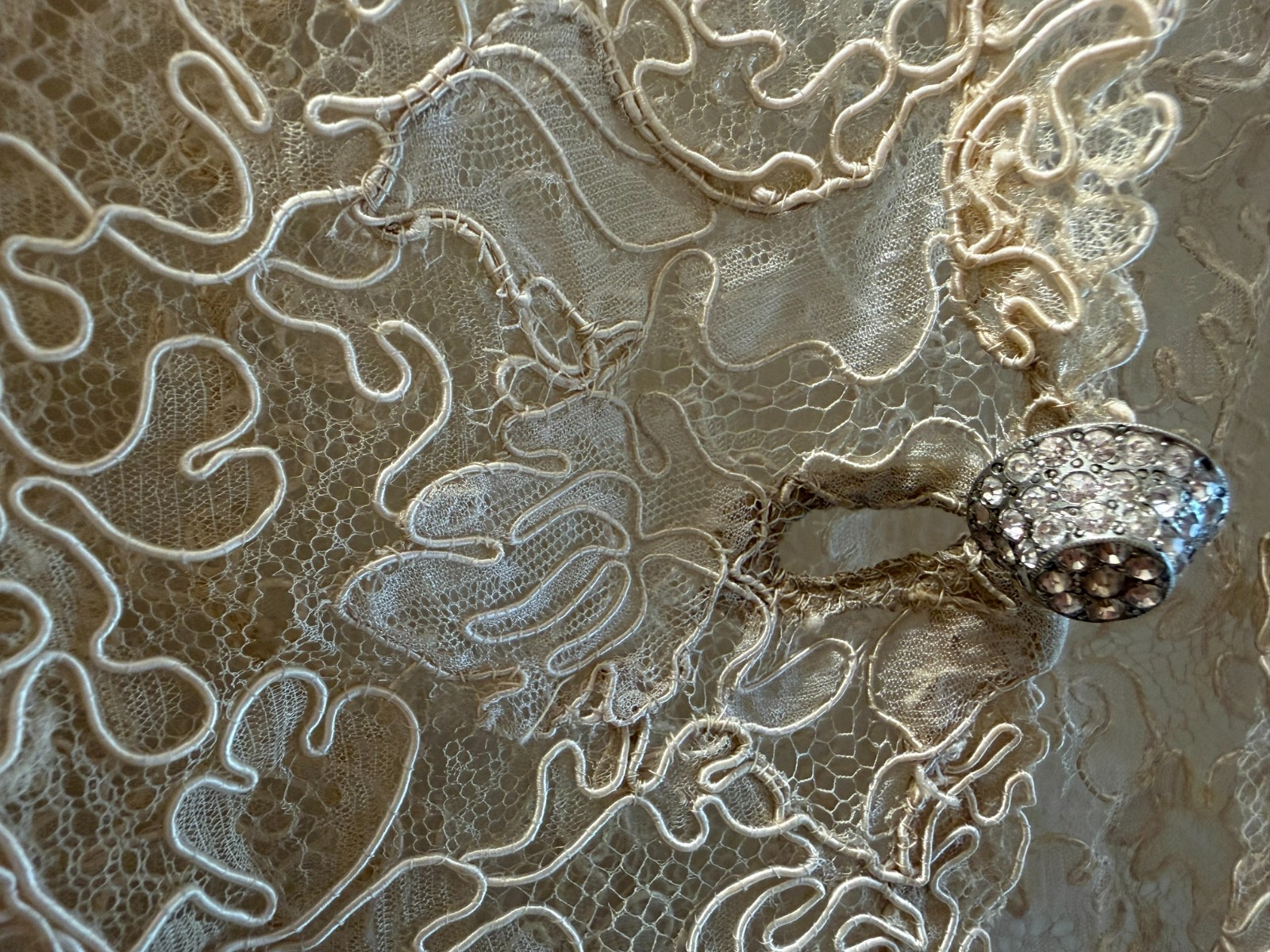 Antique Edwardian Soutache Lace Jacket, Very Fragile for Reclaiming, Rhinestone