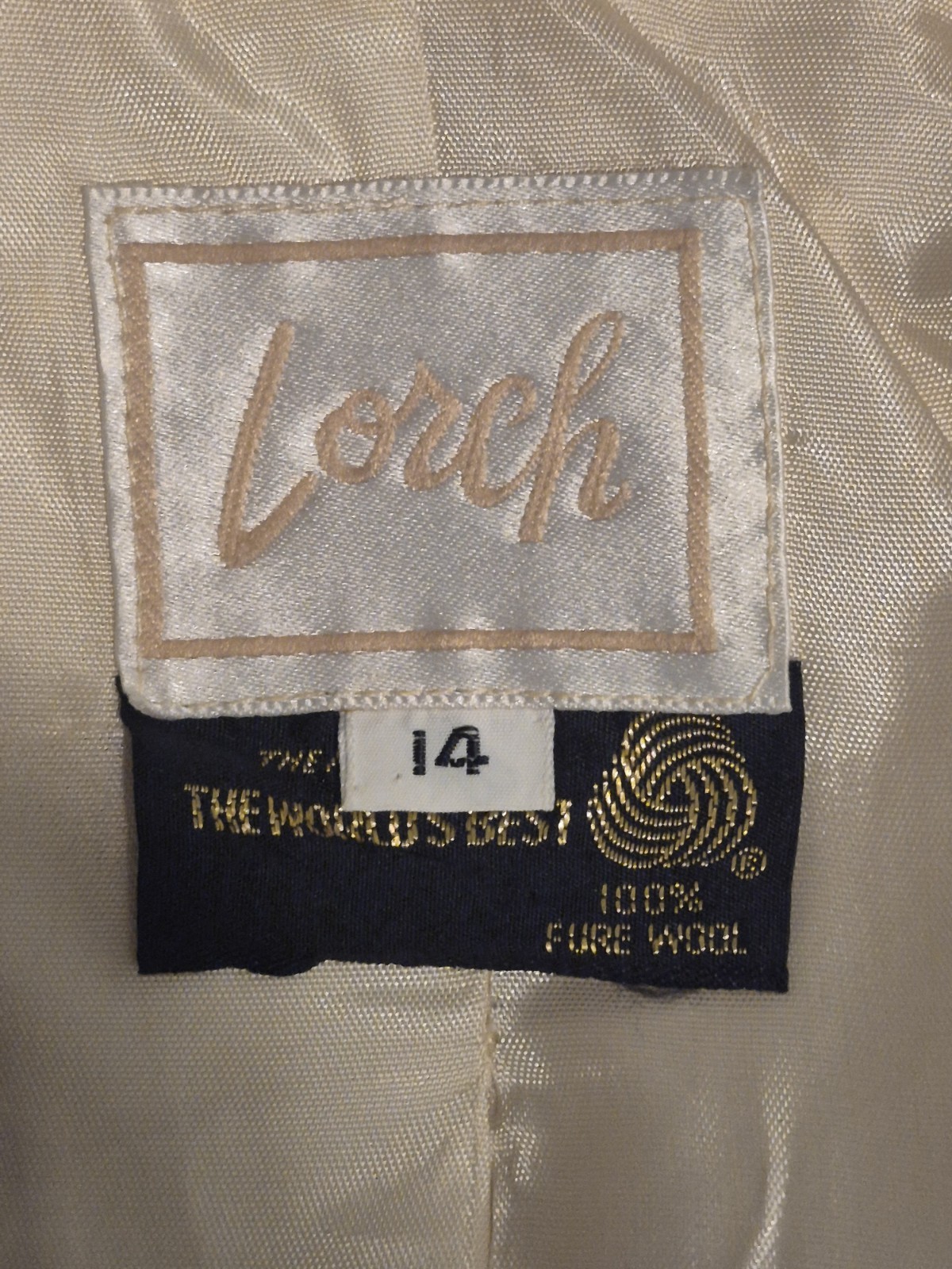 Vintage 100% Wool Lorch Pale Yellow Two Piece Skirt Suit Women&rsquo;s Sz 14 Classic