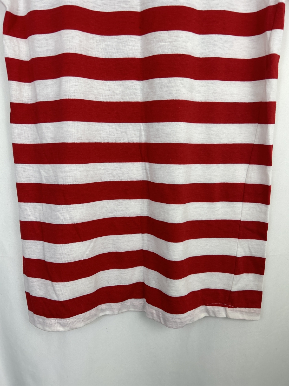 Vtg Gee Gee&rsquo;s by Milaca Mills Red White Striped University Club Sleep Shirt OS
