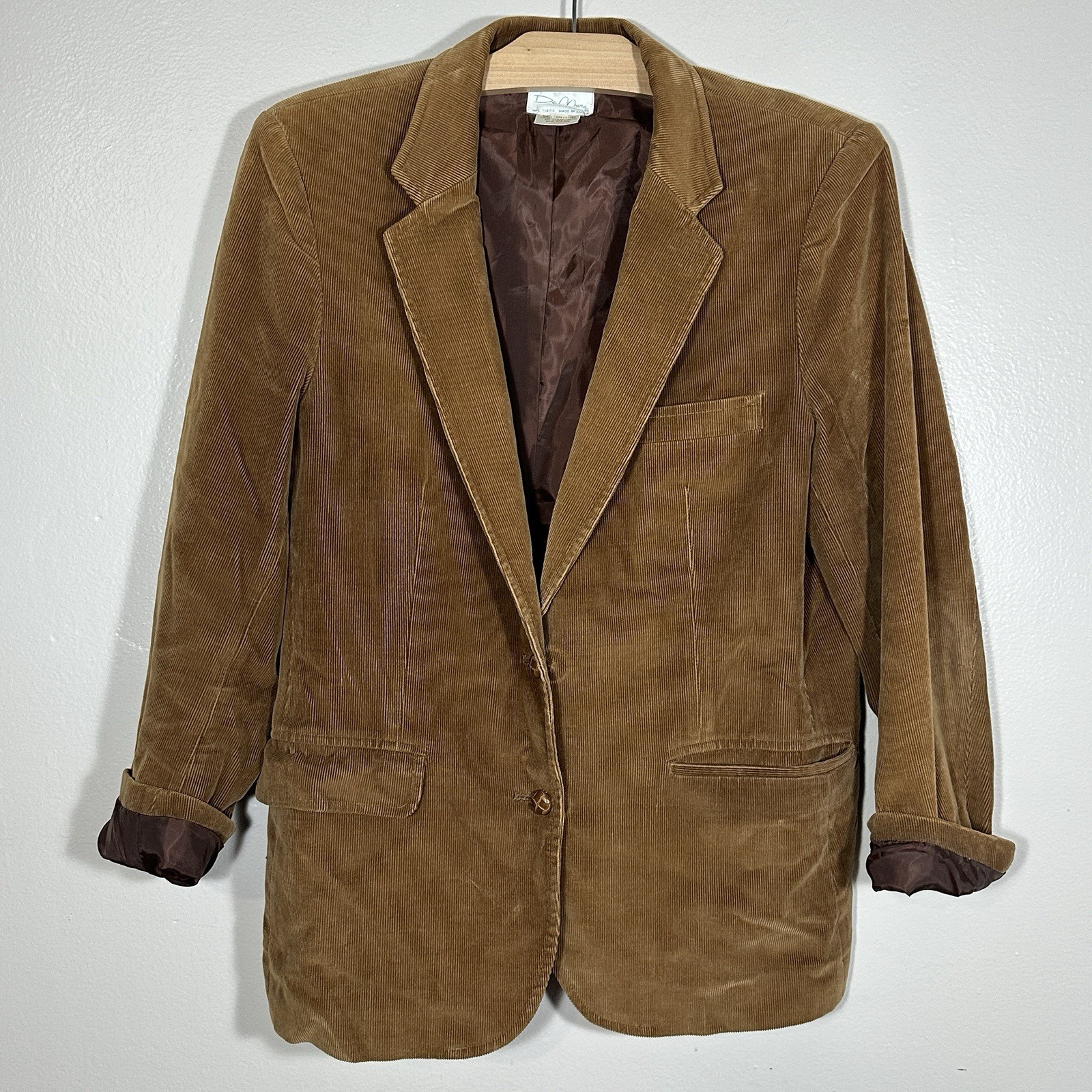 Vintage De Miera Women’s 60s-70s Rust Brown Corduroy Blazer 18