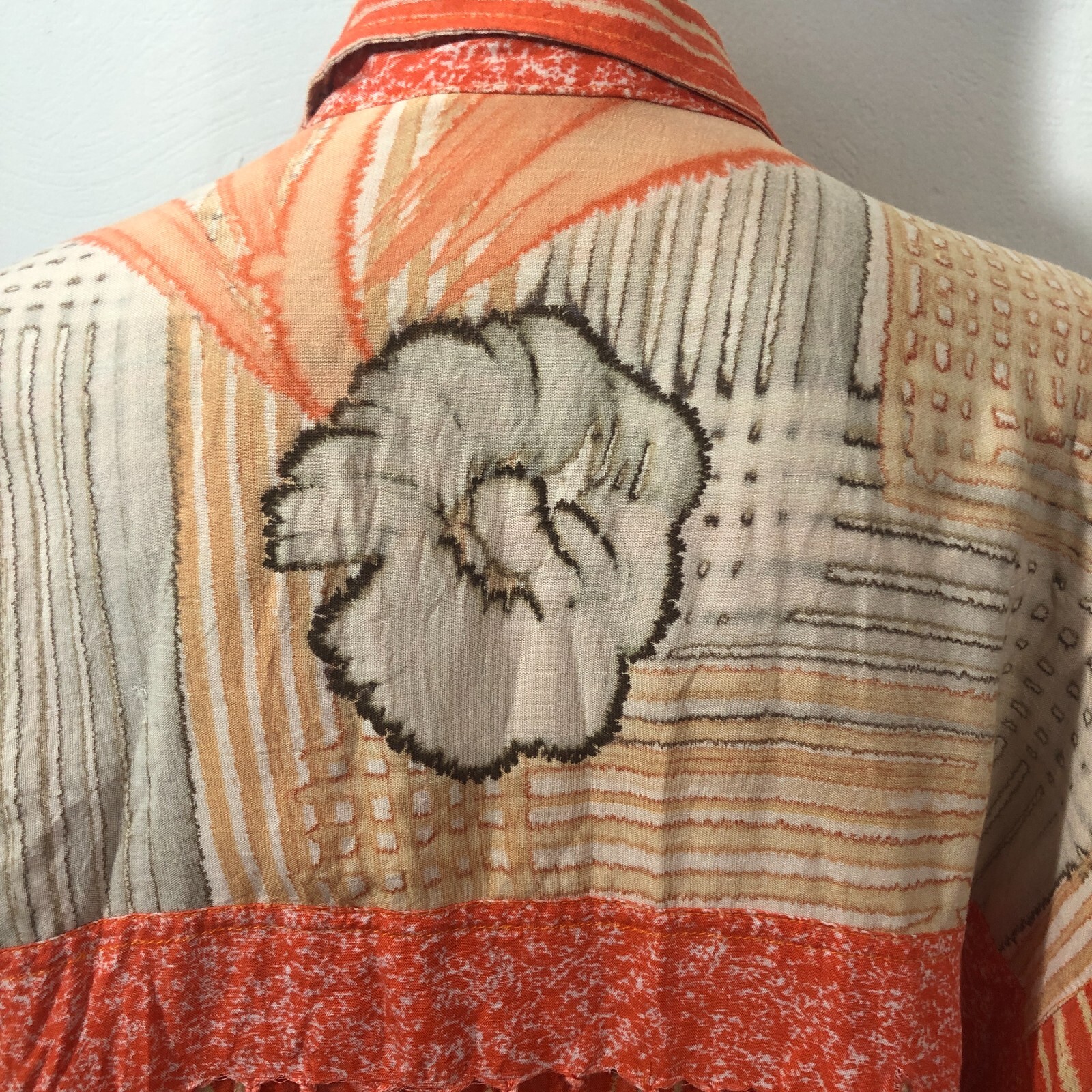 vtg Paul Ropp Button Shirt One Size Old America Rayon 1989 Fringe Western Boho