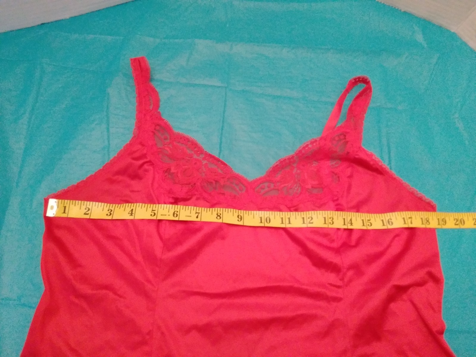 Olga Vintage Red Lace SZ 38 Cami Camisole Made USA