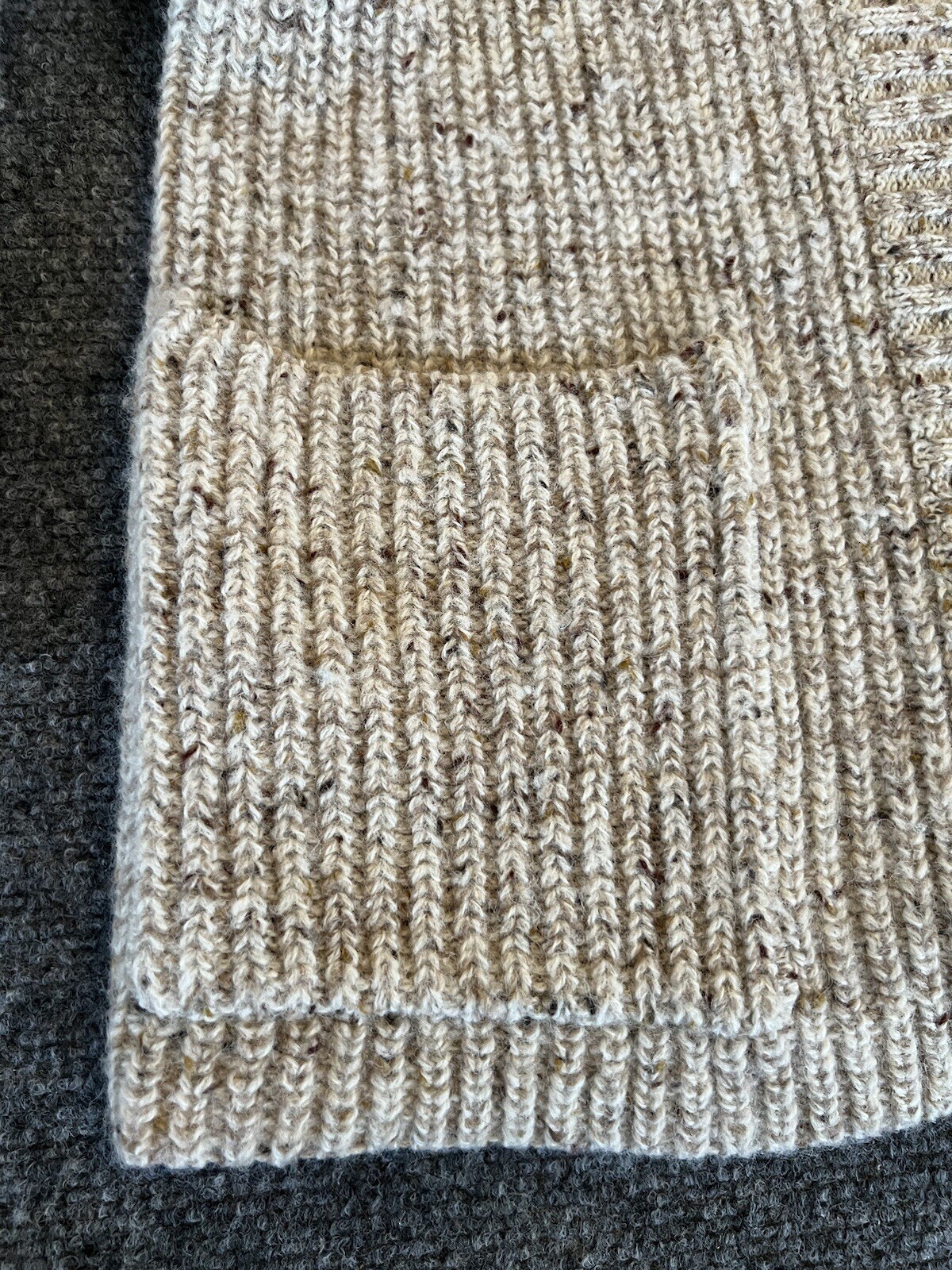 I.B. Diffusion Womens VTG Sweater Wrap Cardigan Oatmeal Chunky Wool Blend