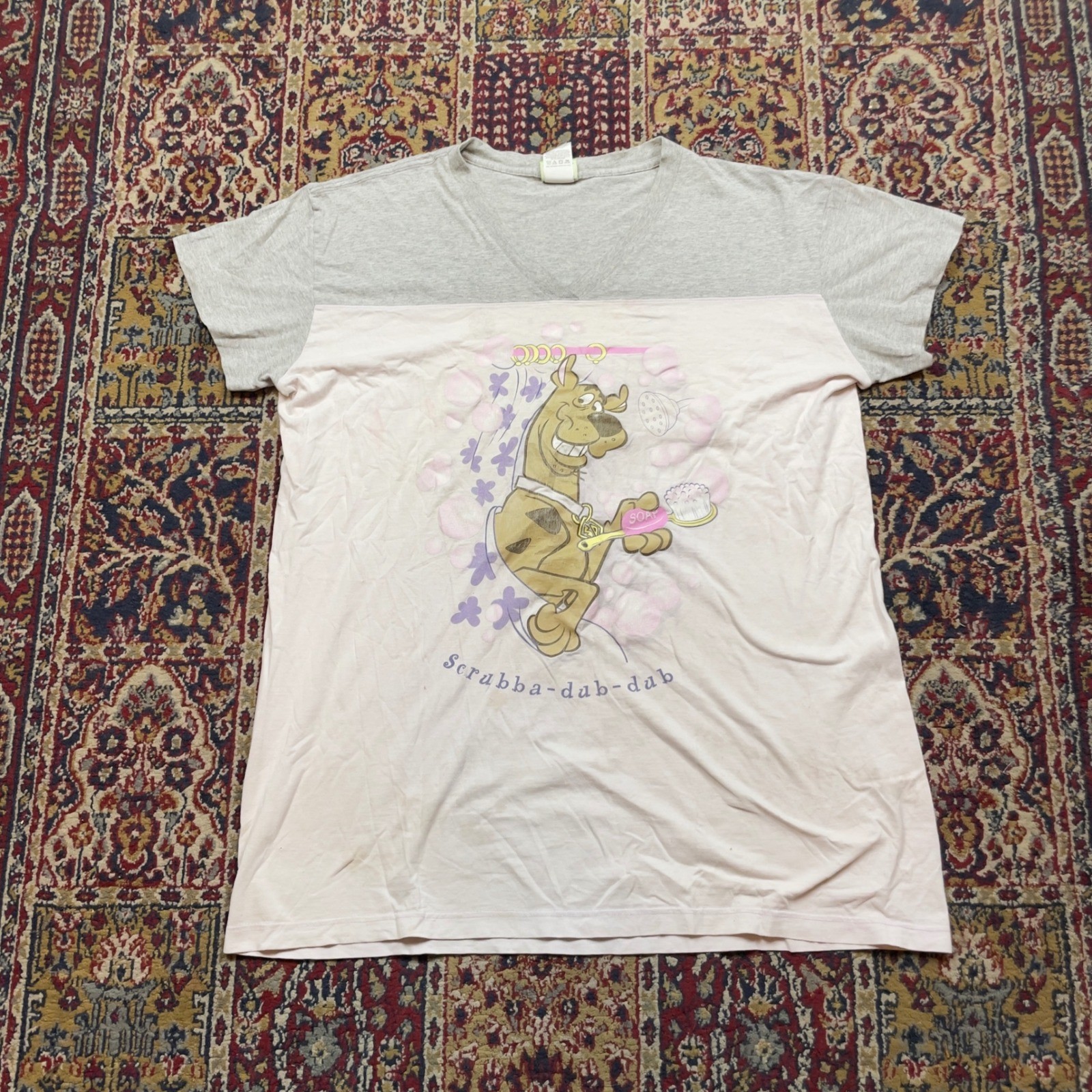 VTG 2001 Scooby-Doo Scrubba-dub-dub Graphic Tee Purple Grey One Size Sleep Funny