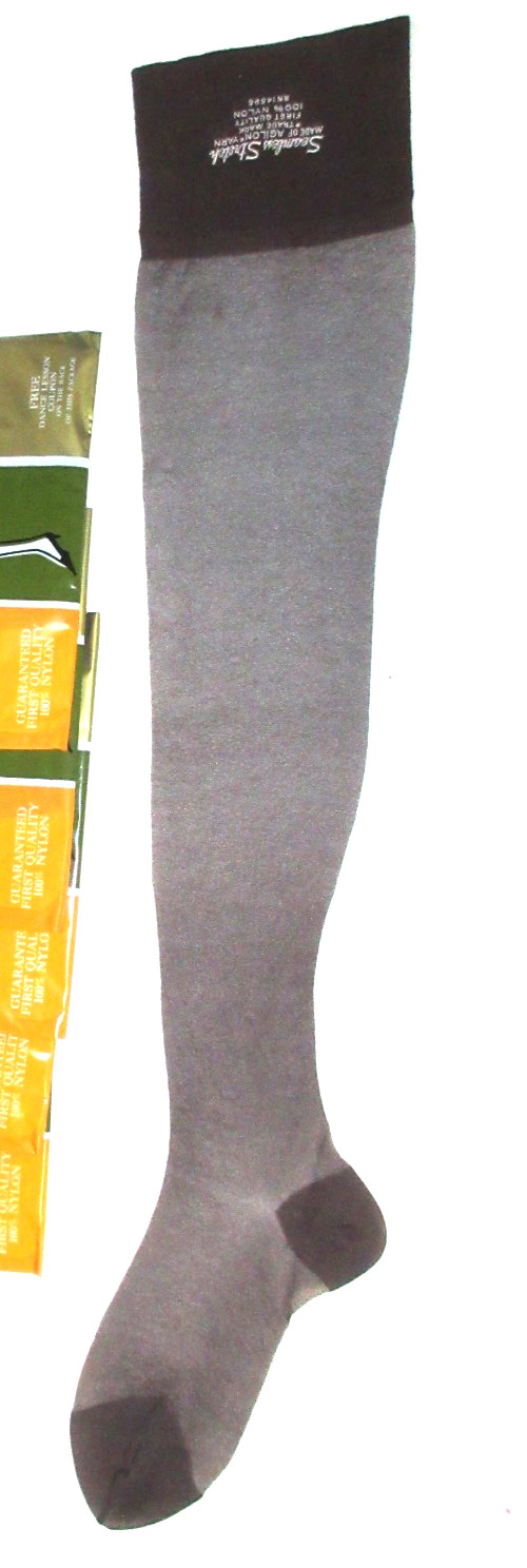 Vintage Arthur Murray Off Black Seamless Nylon Stockings 60s Off black Avg LOT