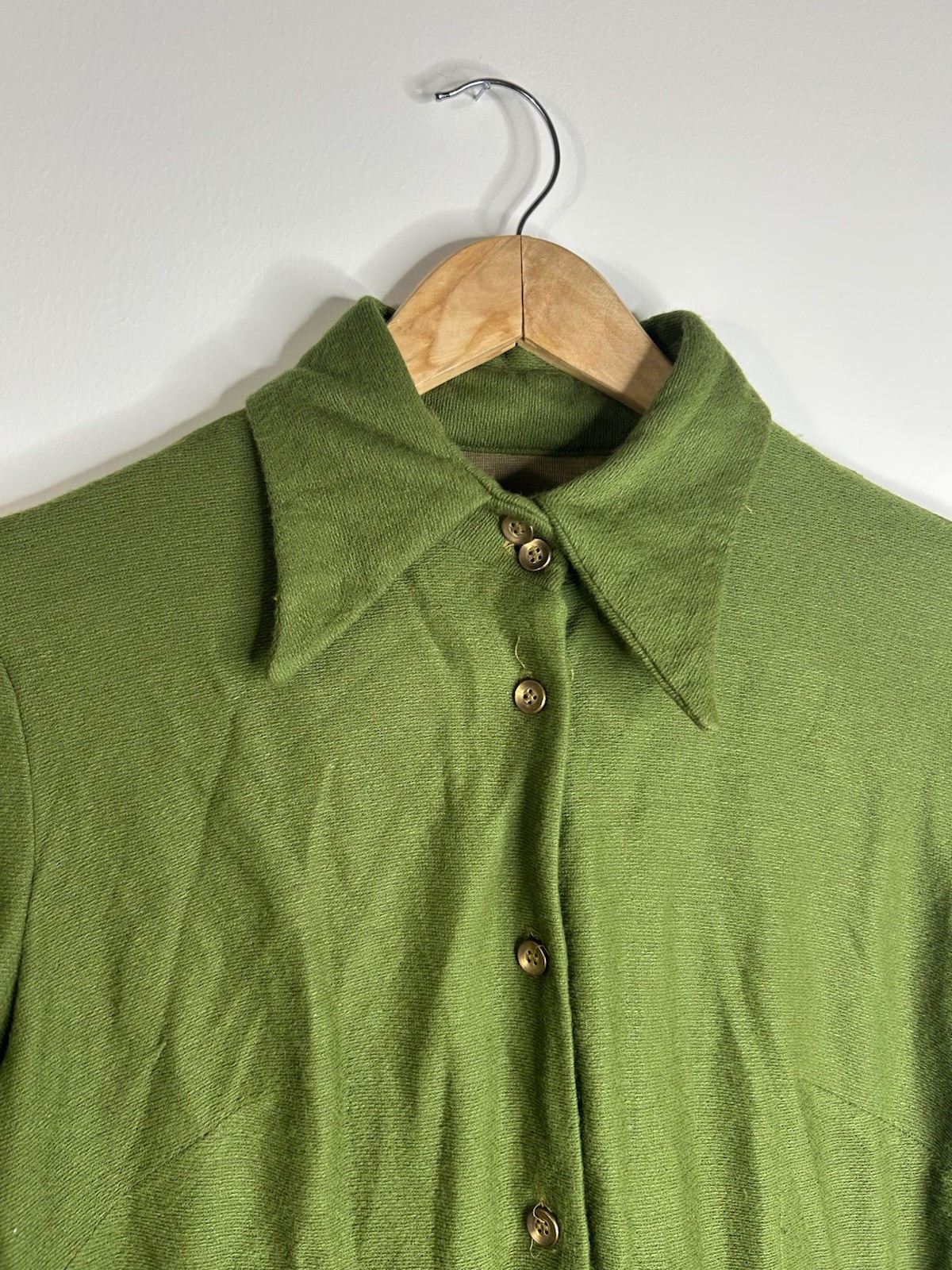 Vintage 1970’s Dress Women’s Green Aline Everyday MOD