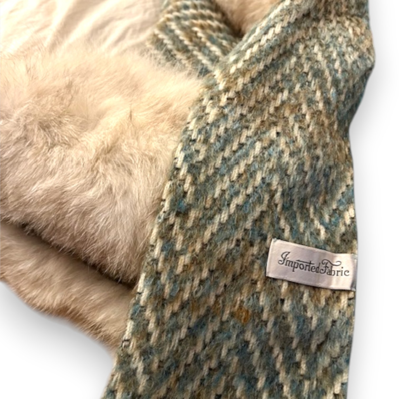 MCM 60s Couture Quality Imported Wool & Fox Fur Trim Swing Coat Hollywood Glam