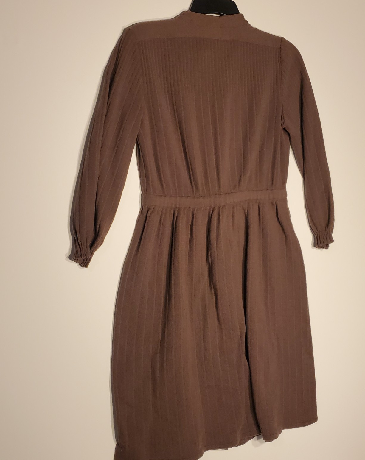 Vtg Casi Brown Button Down Belted Wool Dress Size 16, fits size 8