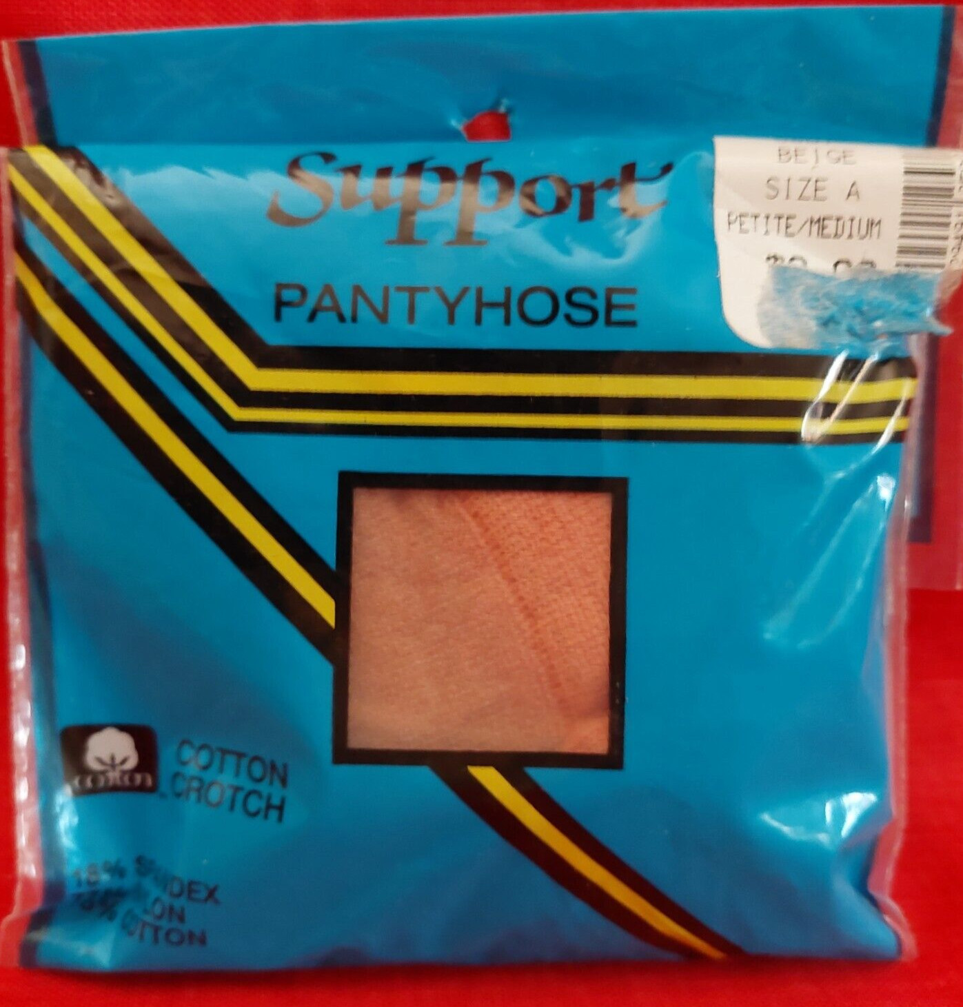 Vintage Pantyhose Rare Support USA Dollar General Store Beige Size A BSDR1