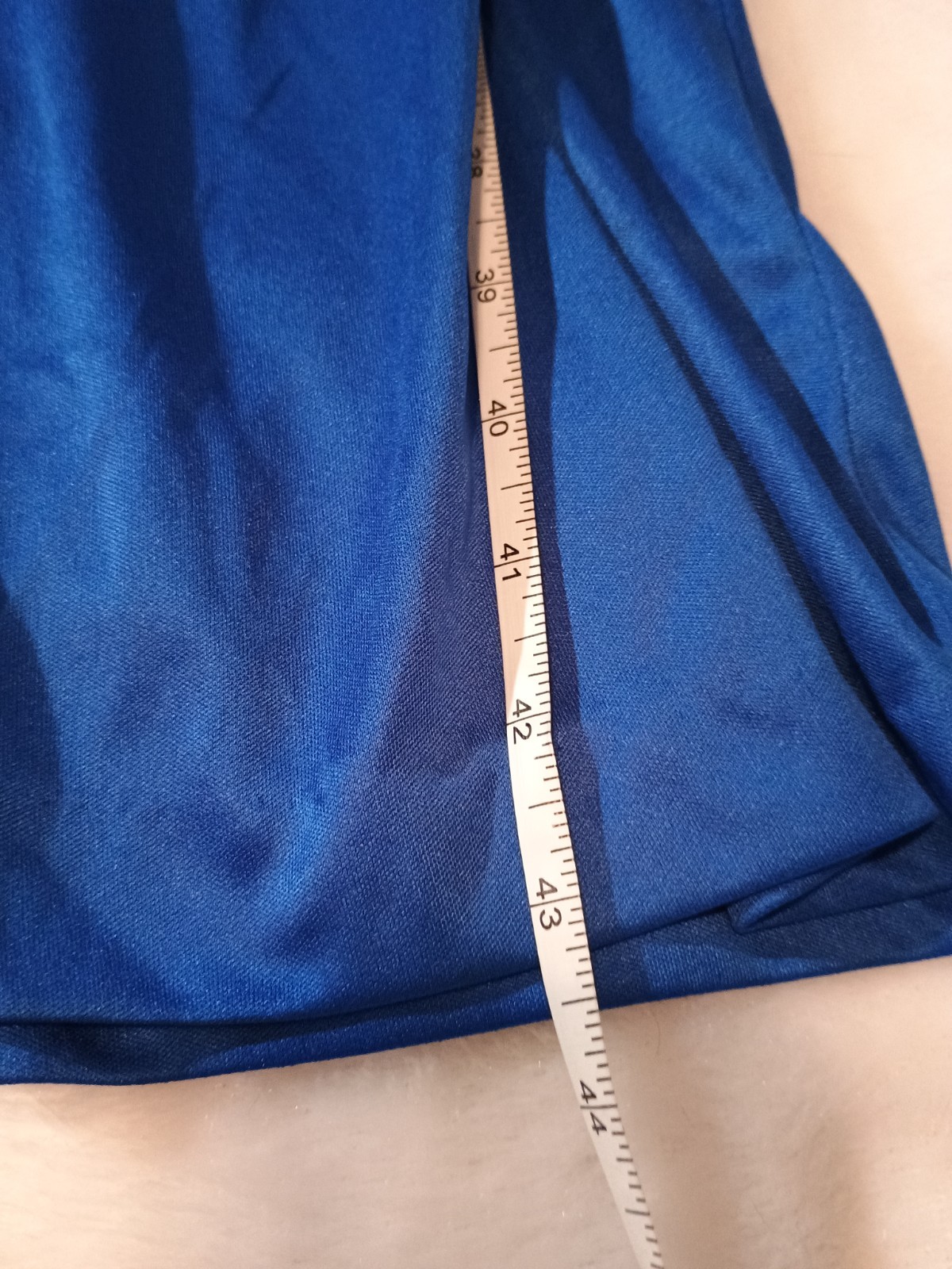 Vintage 80s Slinky Disco Royal Blue Plunging Ruched Drape Party Cocktail Dress