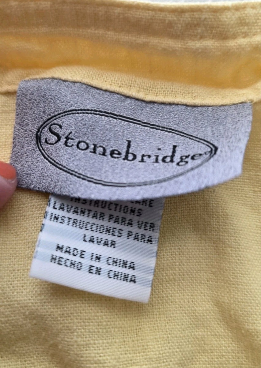 Stonebridge Vtg Linen Rayon Set Top Plus Sz 2X Pants 1X School Kids Teacher 90s