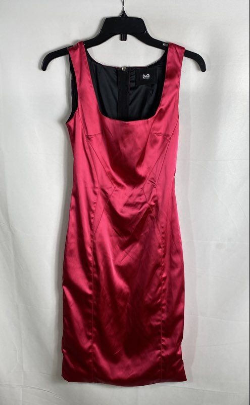 Vintage Y2K Dolce & Gabbana Women&rsquo;s Pink Satin Sleeveless Sheath Dress Sz IT 38