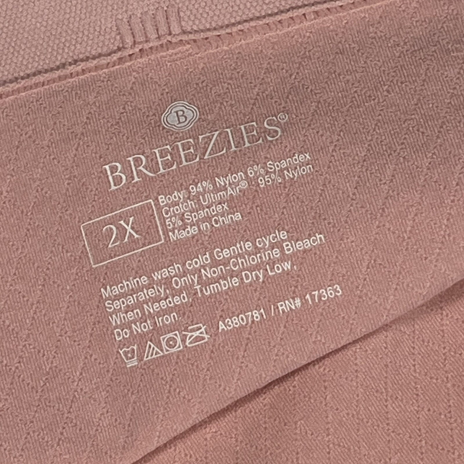 NWOT Two Pair Breezies Plus Size Pink and Beige Stretch Panties. Size 2X