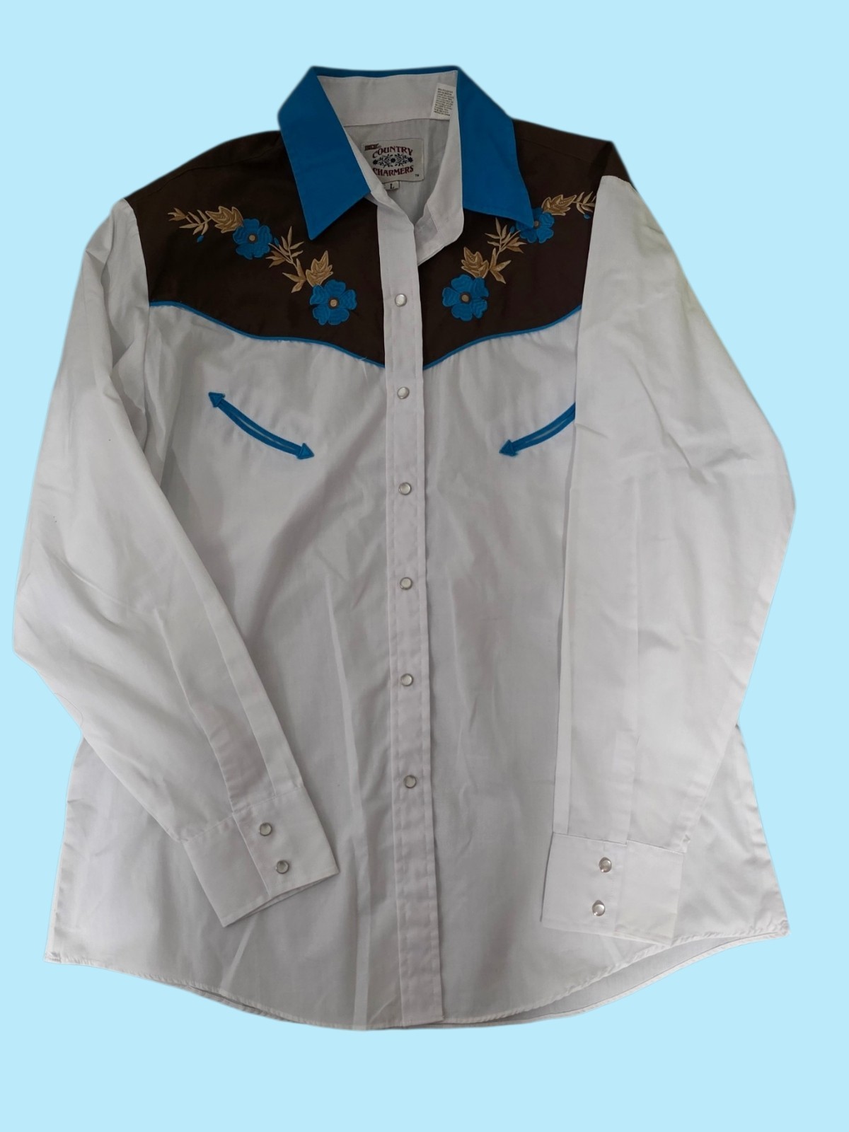 ​Vintage Ely Country Charmers Women&rsquo;s Western Pearl Snap Shirt Size L