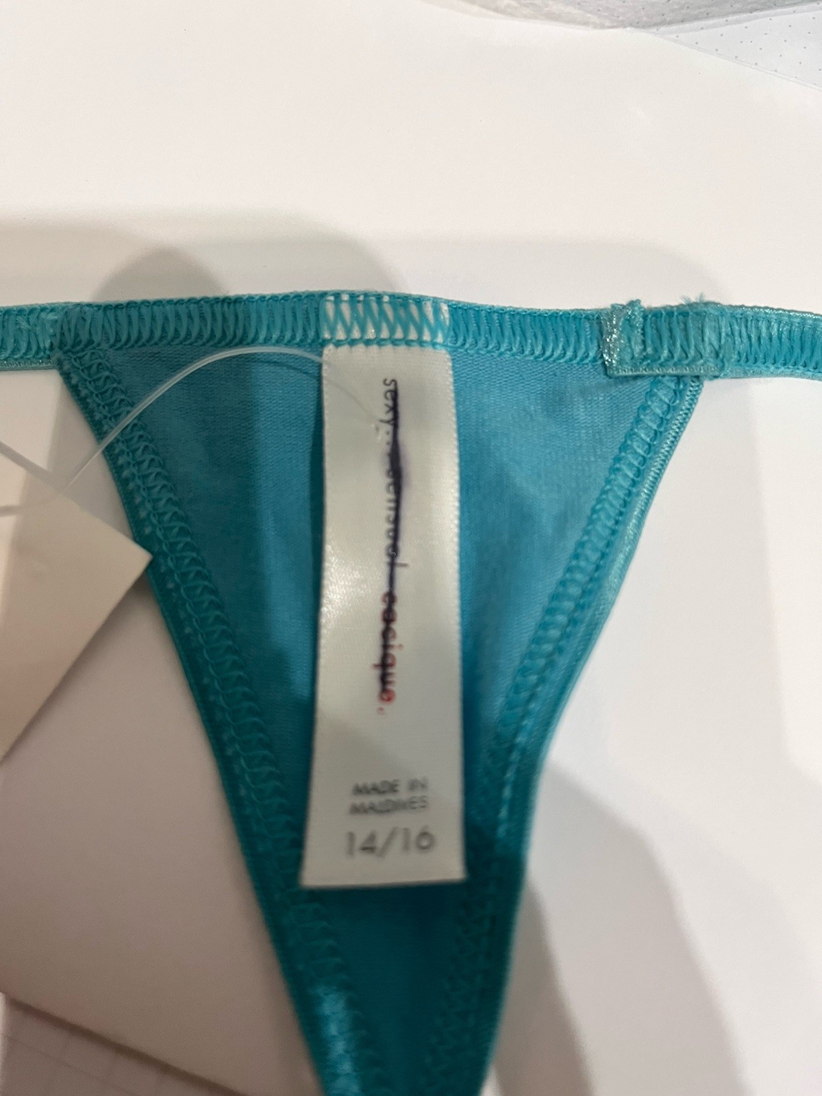 2X Cacique Turquoise 2000 vintage Lane Bryant V-string thong panties 14/16 NWT