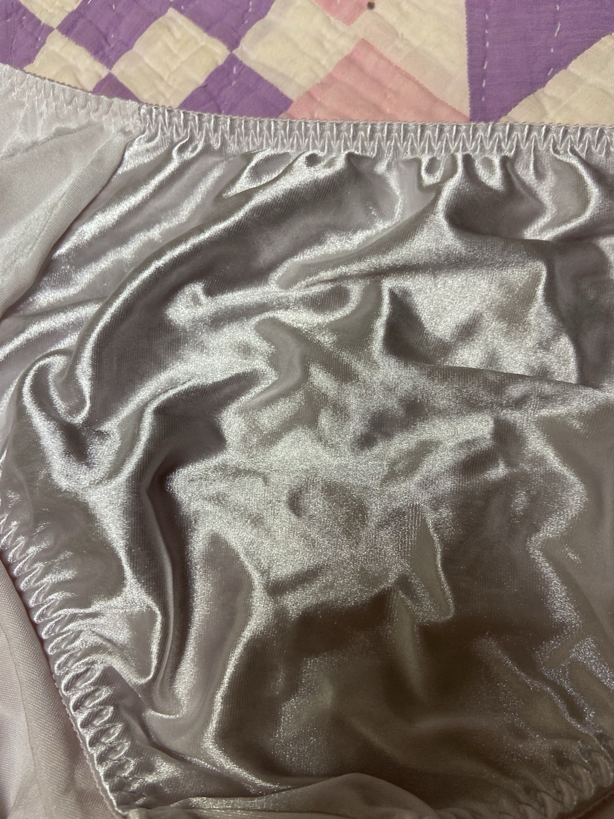 VTG Vanity Fair Satin Panties XL Nylon Granny Sissy Beige