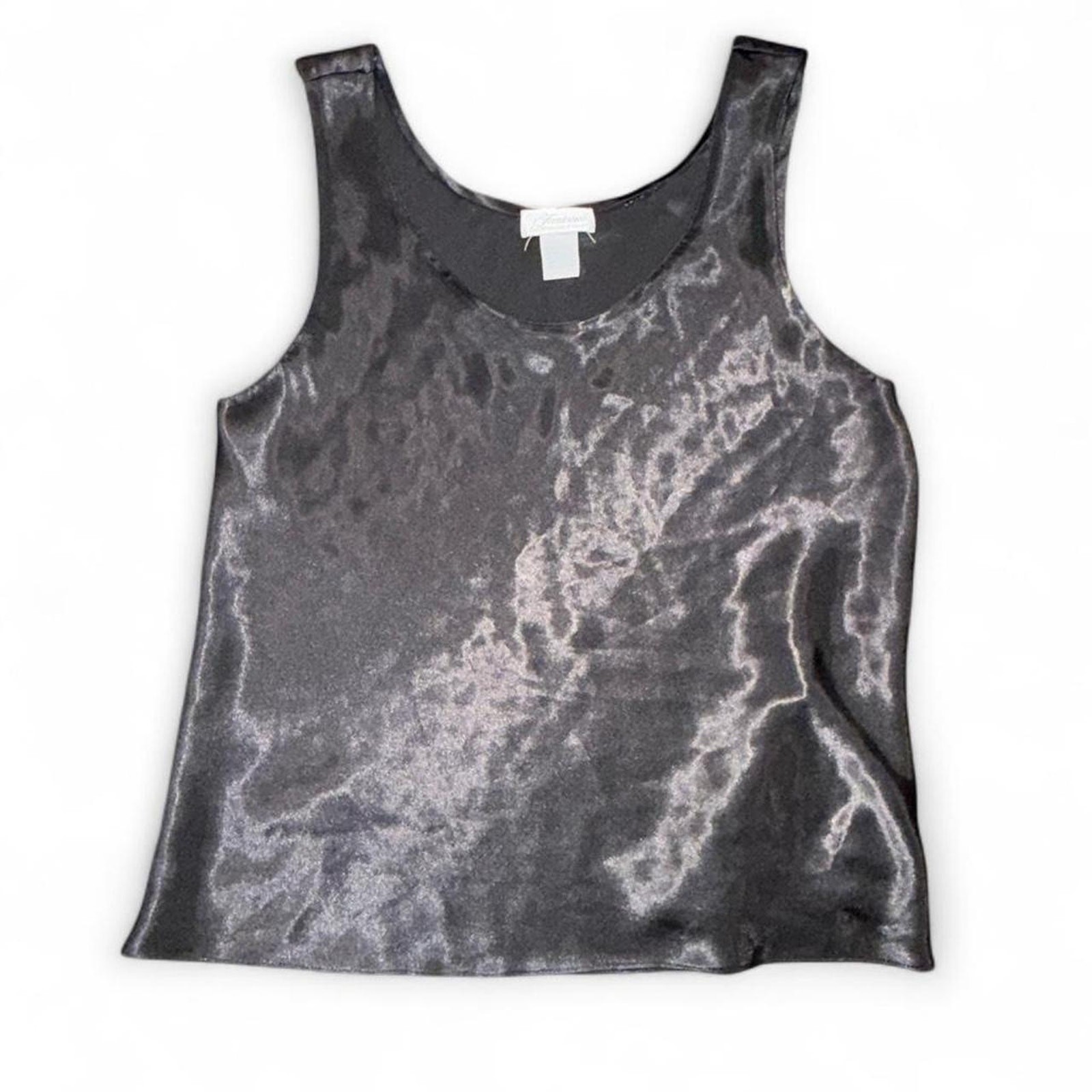 Vtg Fantasies by Morgan Taylor Black Satin Top Whimsigoth Sexy Romantic S/M