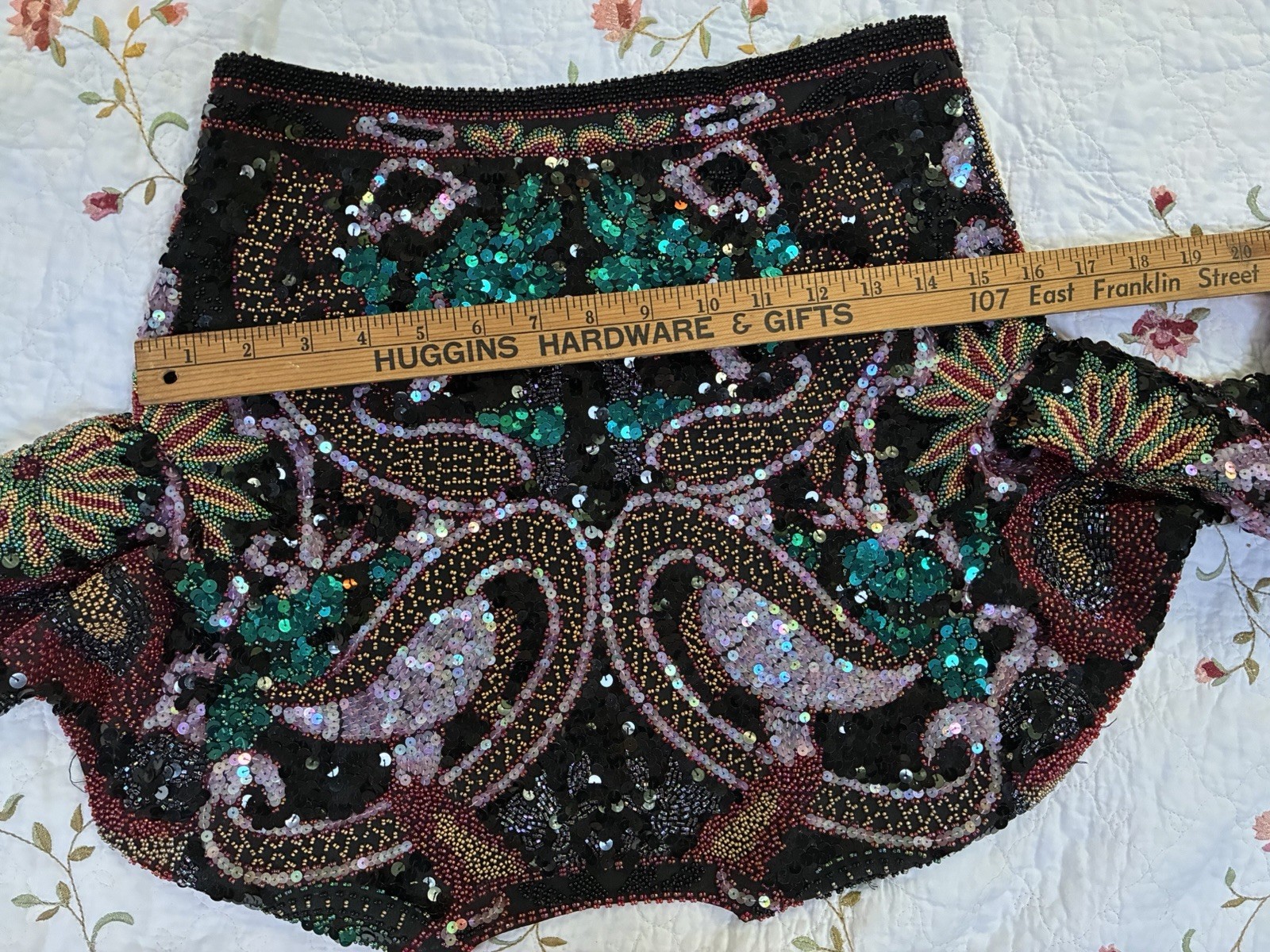 Vntg ‘80s A.J. Bari Silk Beaded Sequin Cropped Bolero Jacket S MFormal Cocktail