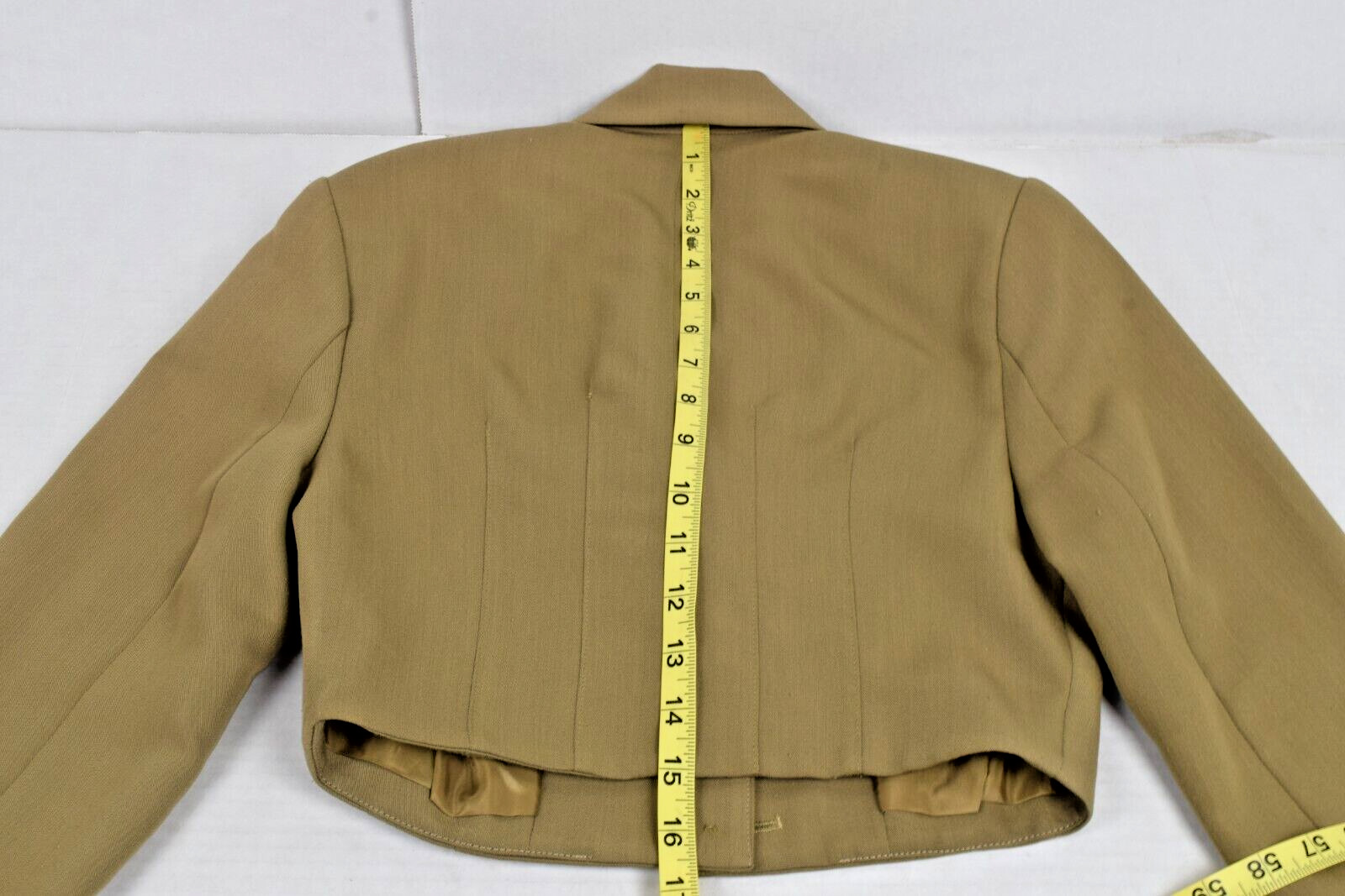 Vintage Bebe Jacket Shorts Set Size 2 80s Military Drab Bronze Buttons Made USA