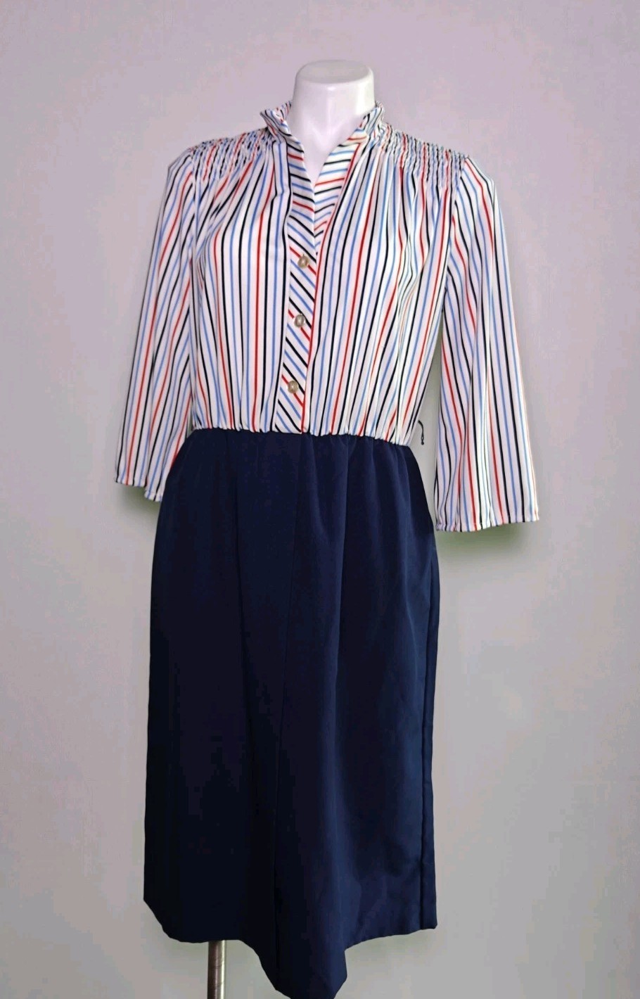 Vintage 1960s&rsquo; Amy Deb Dress Bobby&rsquo;s Girl Style Striped Med/Lge No Belt