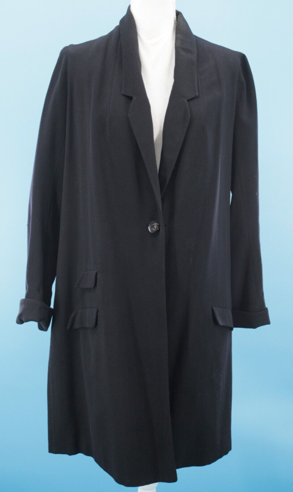 Vtg Women&rsquo;s Antique Edwardian Early 1900s Black Wool Walking Suit Jacket Sz M