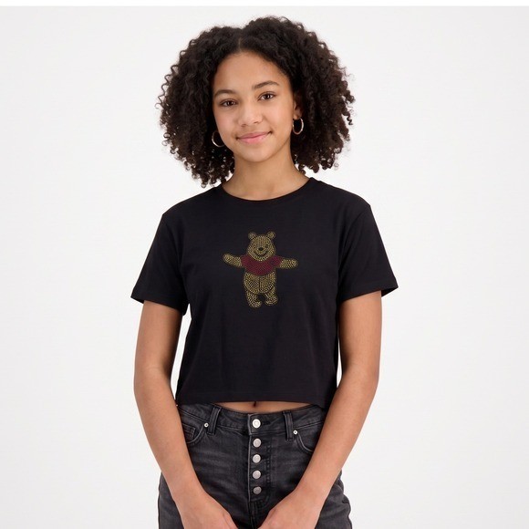 NWT Disney Juniors Winnie the Pooh Rhinstone Cotton Tee L