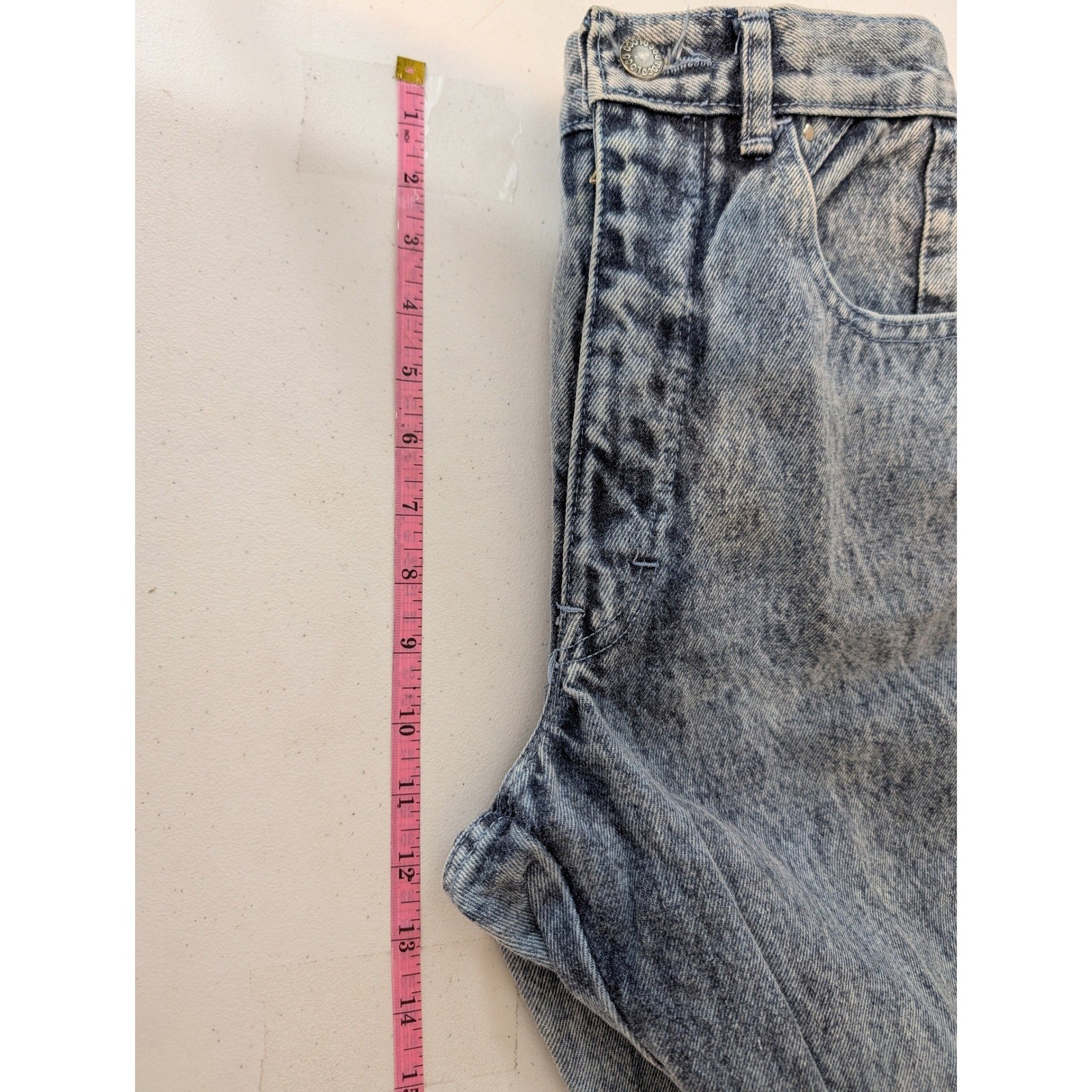 Poco Loco Vintage 80s Acid Wash High Rise Tapered Jeans Womens XS 23 24 Waist