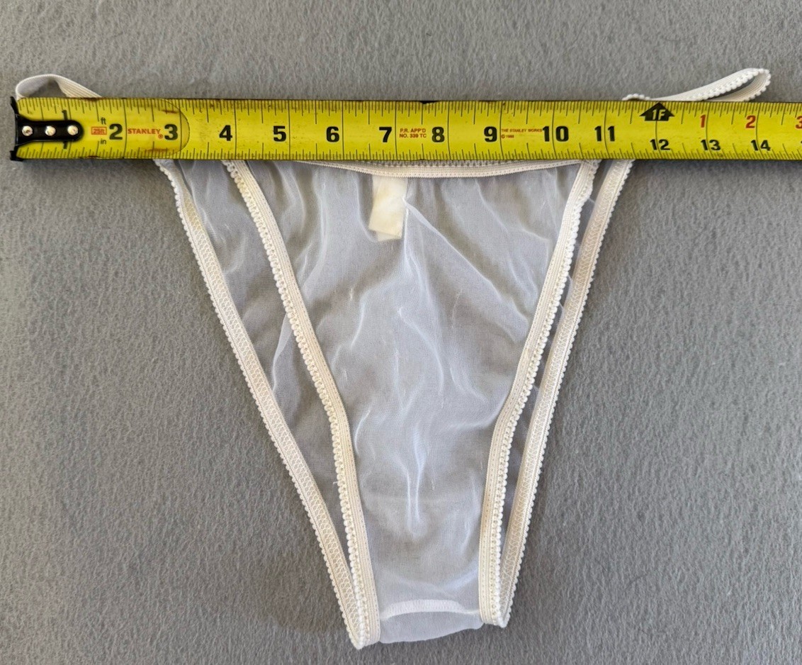Mayela Vintage Sheer Nylon Babydoll Robe Set Ivory Lace Ruffle Boudoir Lingerie