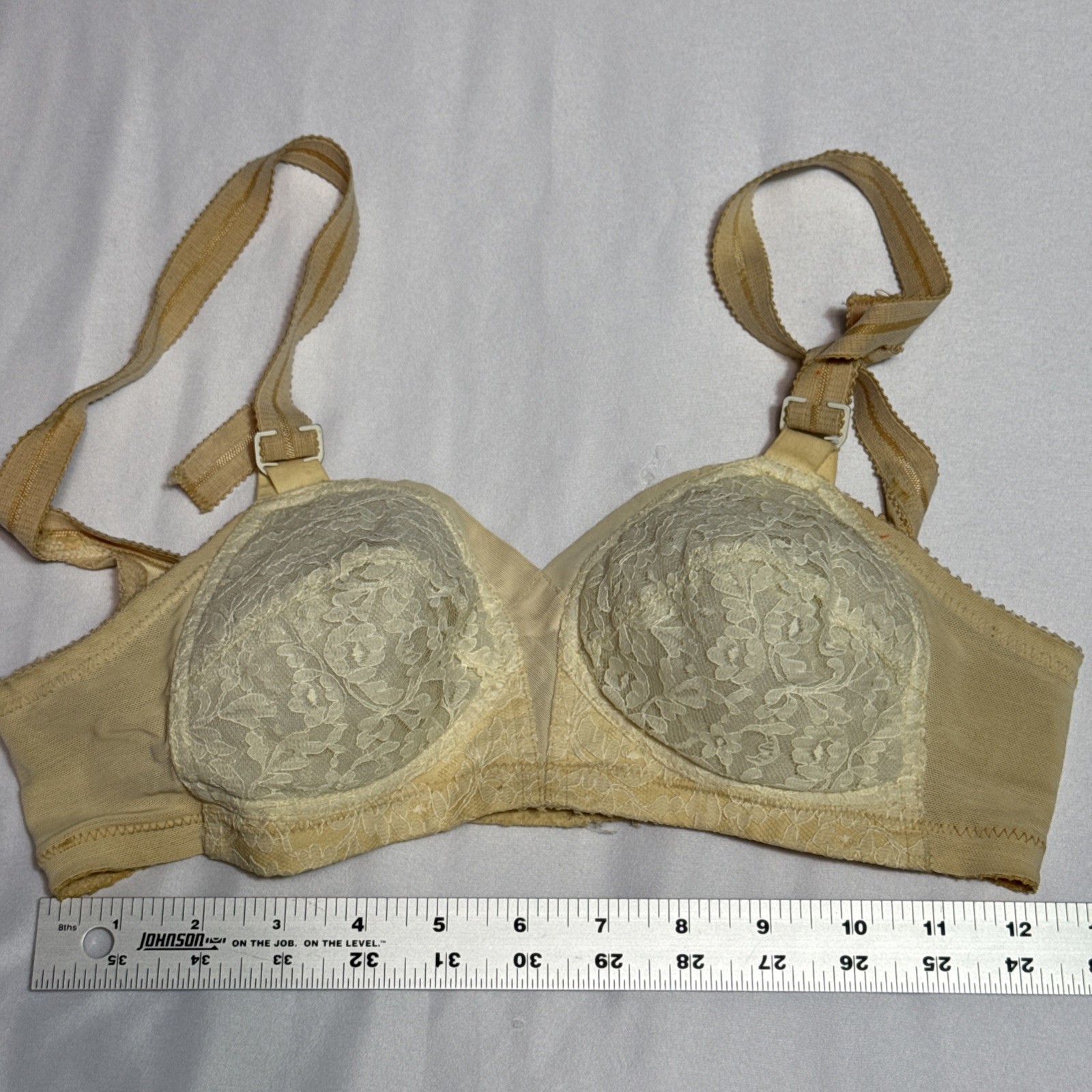 1950’s-1960’s SEARS Bra 32 B Lingerie Hook Back Lace Rockabilly Punk Goth READ