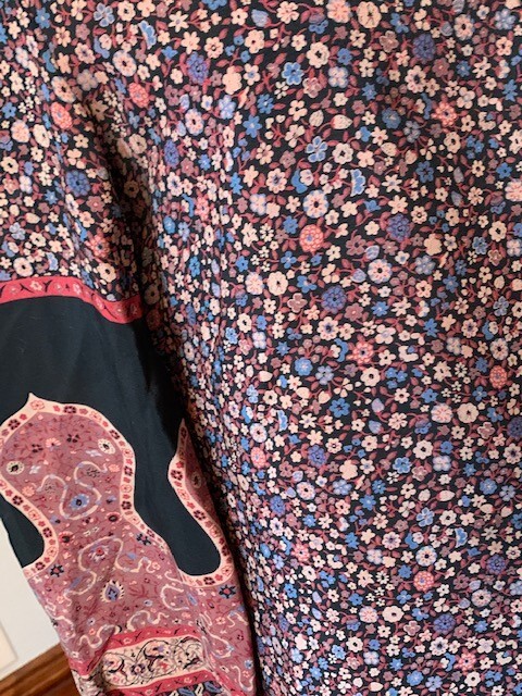 Vintage MARISA FERRARI Paisley Dress 100% Silk BOHO 70s 80s BOUTIQUE Fall Winter