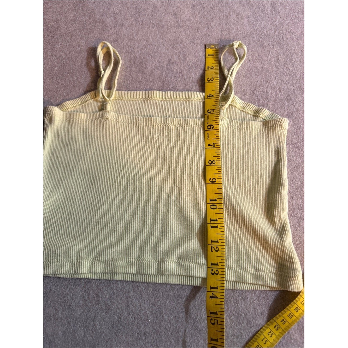 aerie Ribbed Spaghetti Strap Camisole – Pale Yellow