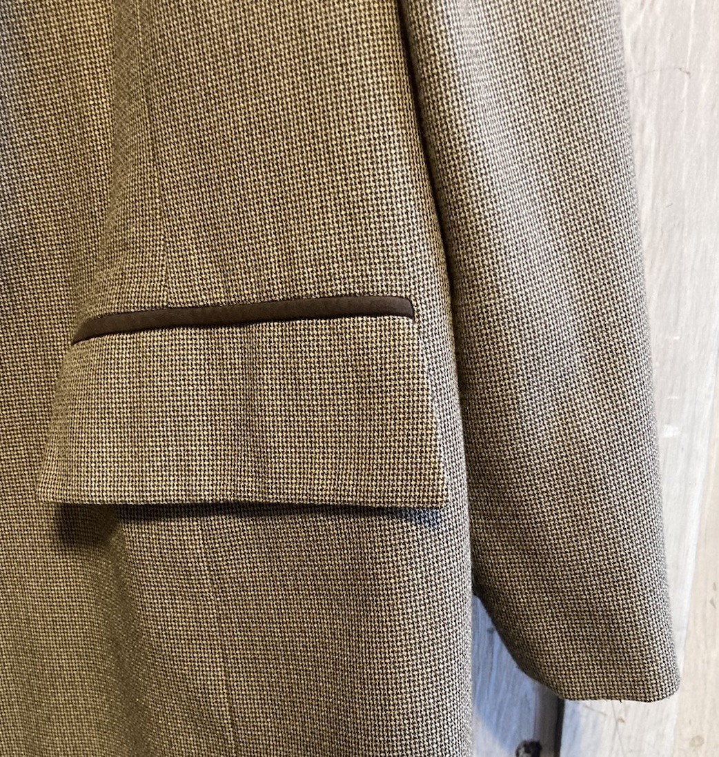 Vtg KASPER II Suit Jacket Blazer 16W Brown Rayon Faux Suede Trim Equestrian EUC