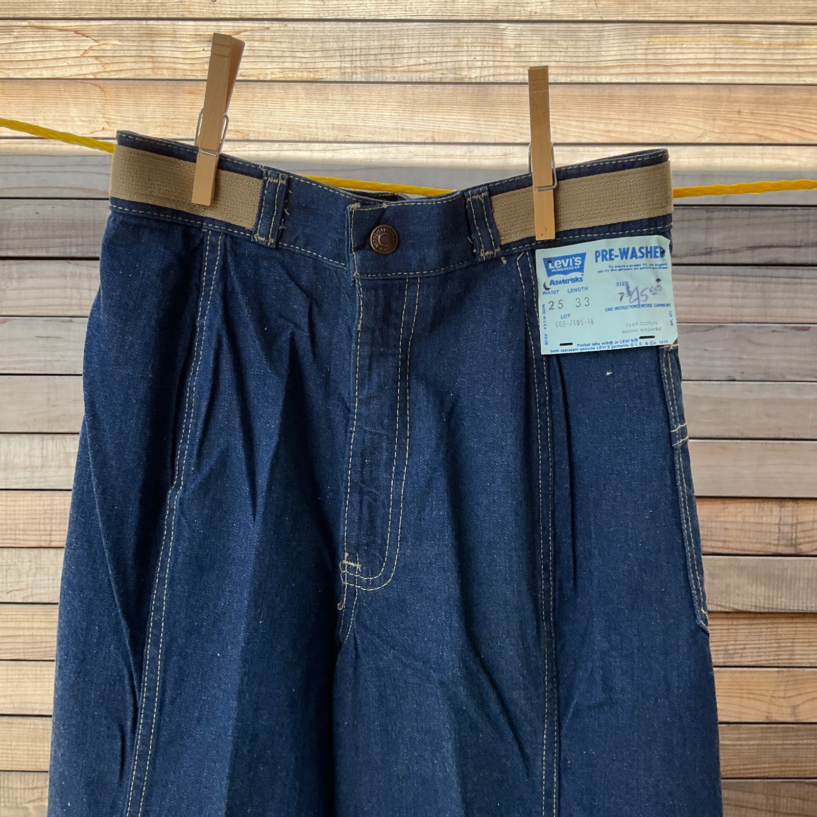 25×33 Vtg 70s Levi’s Asterisks Wide Bell Bottom Jeans Sz 7 Talon USA