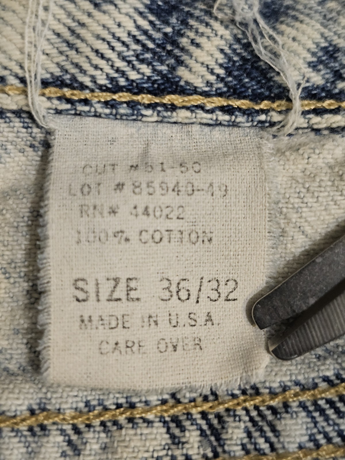 Vintage Kozmic Bluez Distressed Patchwork Jeans 36/32 USA Read Description!!