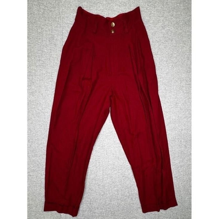 Vintage Opera Pants by Mimi Burnt Orange High Waisted Pleated Trousers