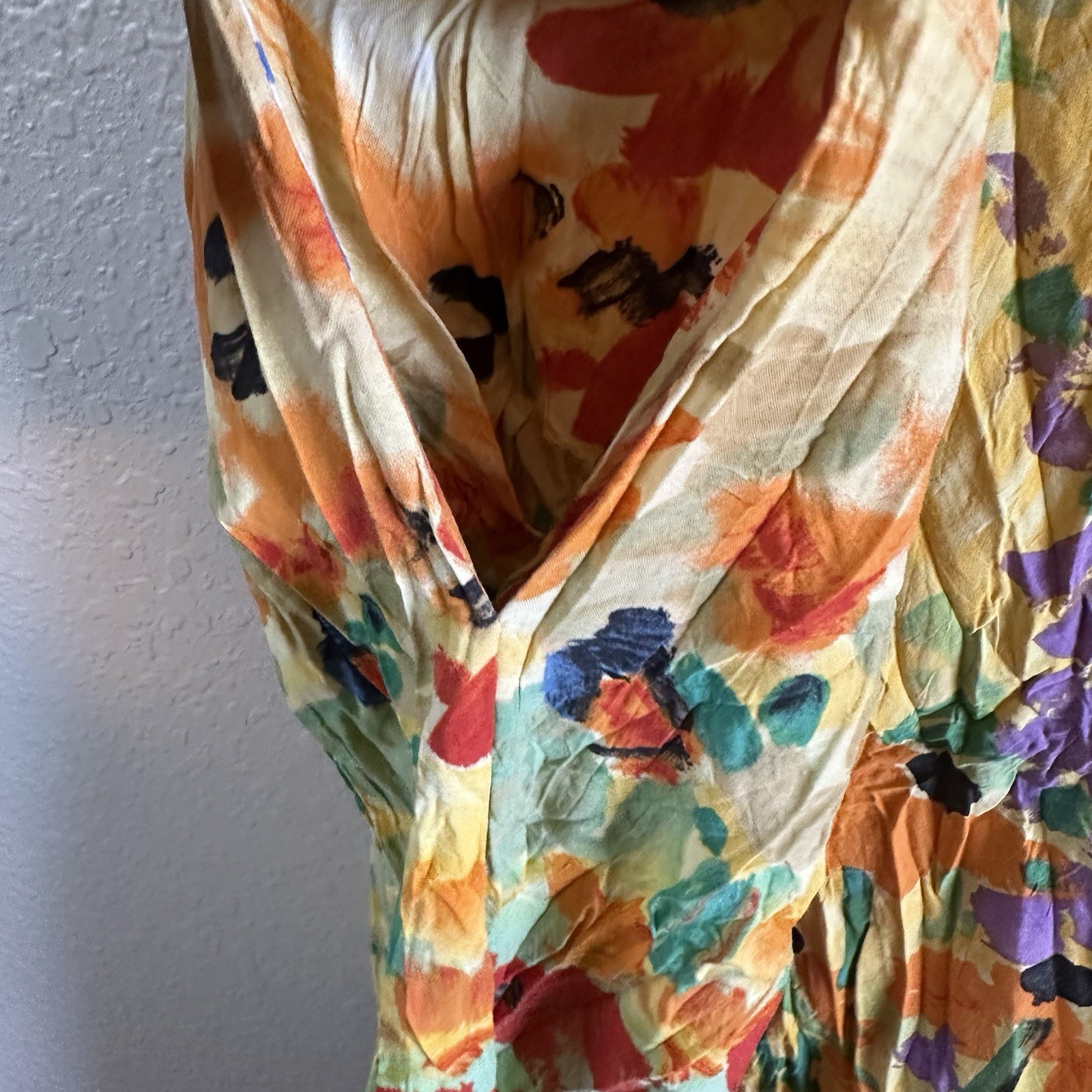 VTG Jams World Maxi Dress Size XL Multi- Colored hawaiian Print Pockets Beach